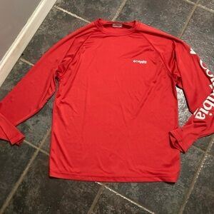 Columbia PFG Red Long Sleeve Shirt Men's Size M